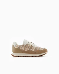 Sneakers with allover logo inserts