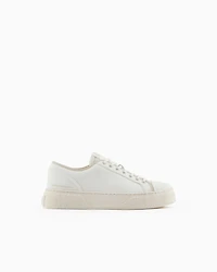 Leather sneakers with mesh insert