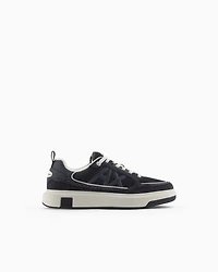 Armani Exchange -  Mesh sneakers with logo on the side, Man, Navy Blue, Size: