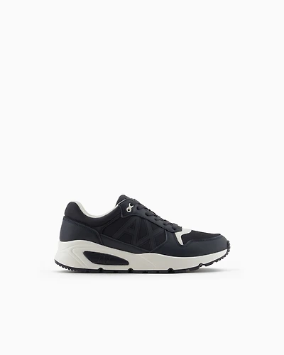 Sneakers with side logo and contrasting inserts