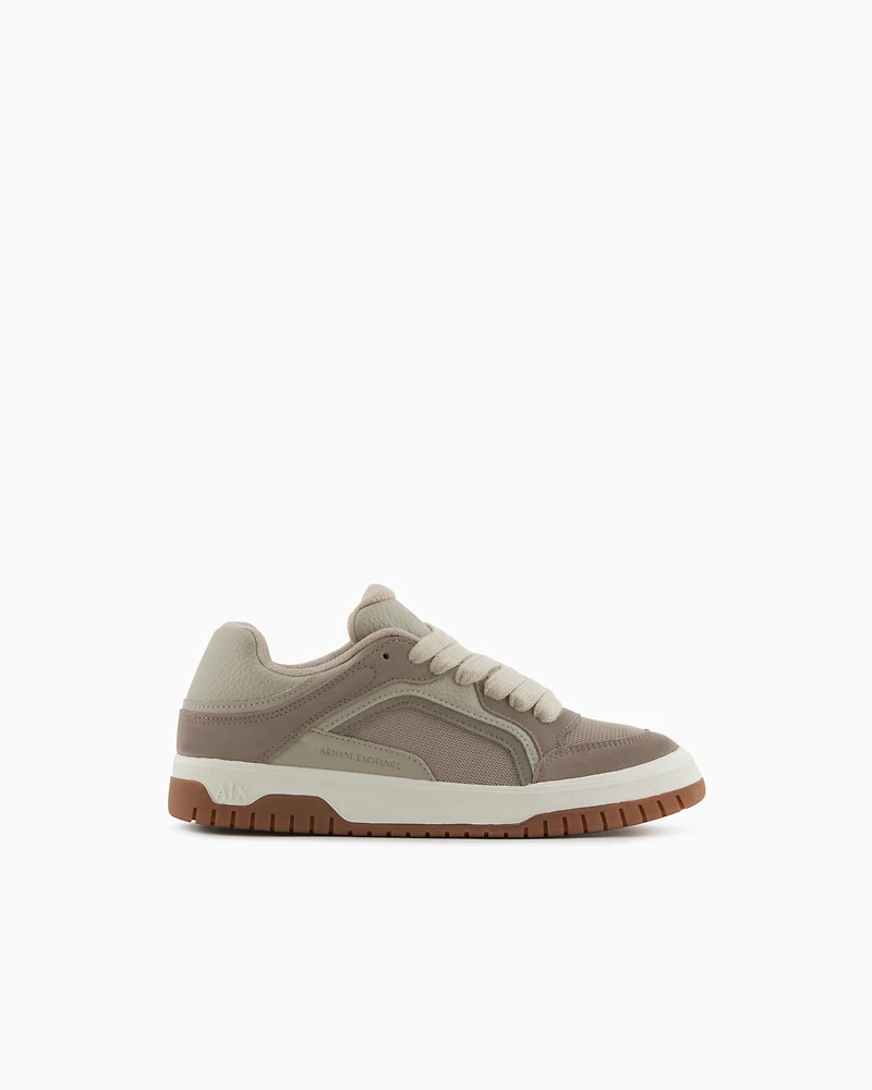 Oversized sneakers with contrasting inserts