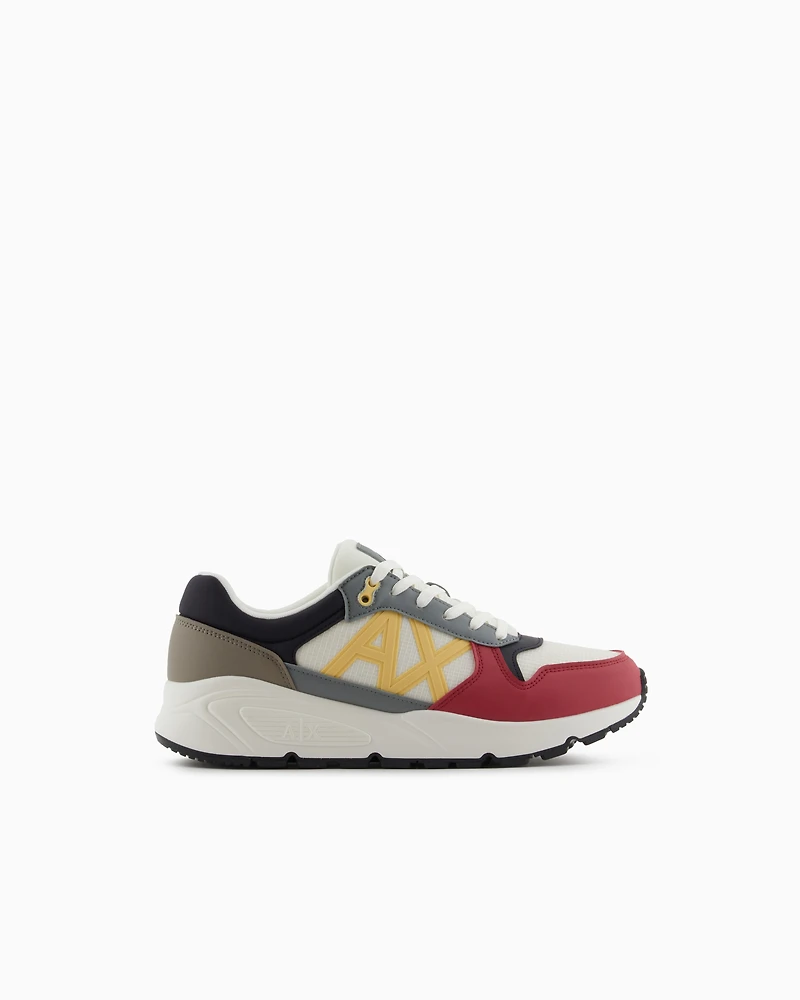 Armani Exchange - Sneakers with side logo and contrasting inserts, Man, Patterned, Size: