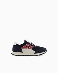 Armani Exchange - Sneakers eco-suede, mesh and nylon, Man, Navy Blue, Size: