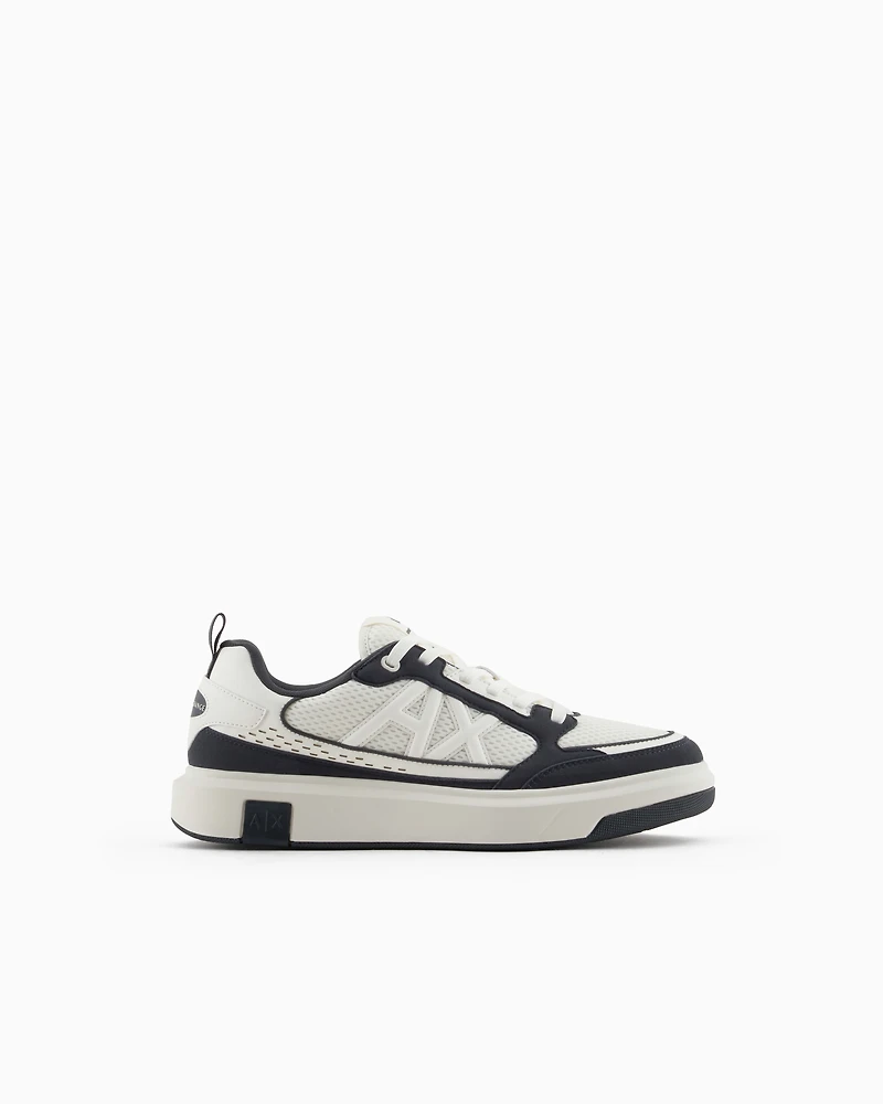 Armani Exchange - Mesh sneakers with logo on the side, Man, Green, Size: