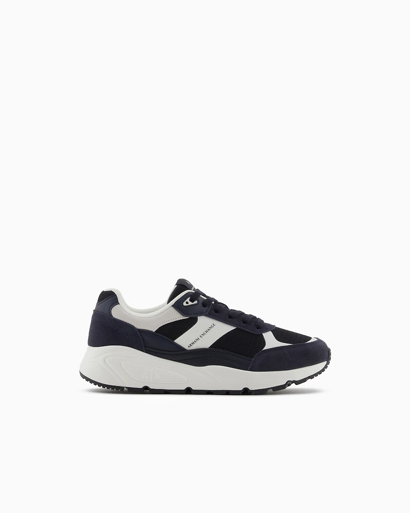 Armani Exchange - Oversized sneakers with contrasting inserts, Man, Black, Size: