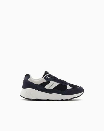 Armani Exchange - Oversized sneakers with contrasting inserts, Man, Black, Size:
