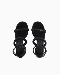 Armani Exchange - Heeled sandals with straps, Woman, Black, Size: