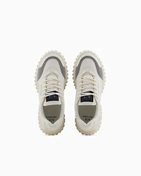 Armani Exchange - Two-tone sneakers with grip sole, Man, White, Size: