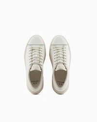 Leather sneakers with mesh insert