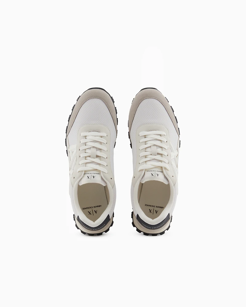 Armani Exchange - Sneakers eco-suede, mesh and nylon, Man, Brown, Size: