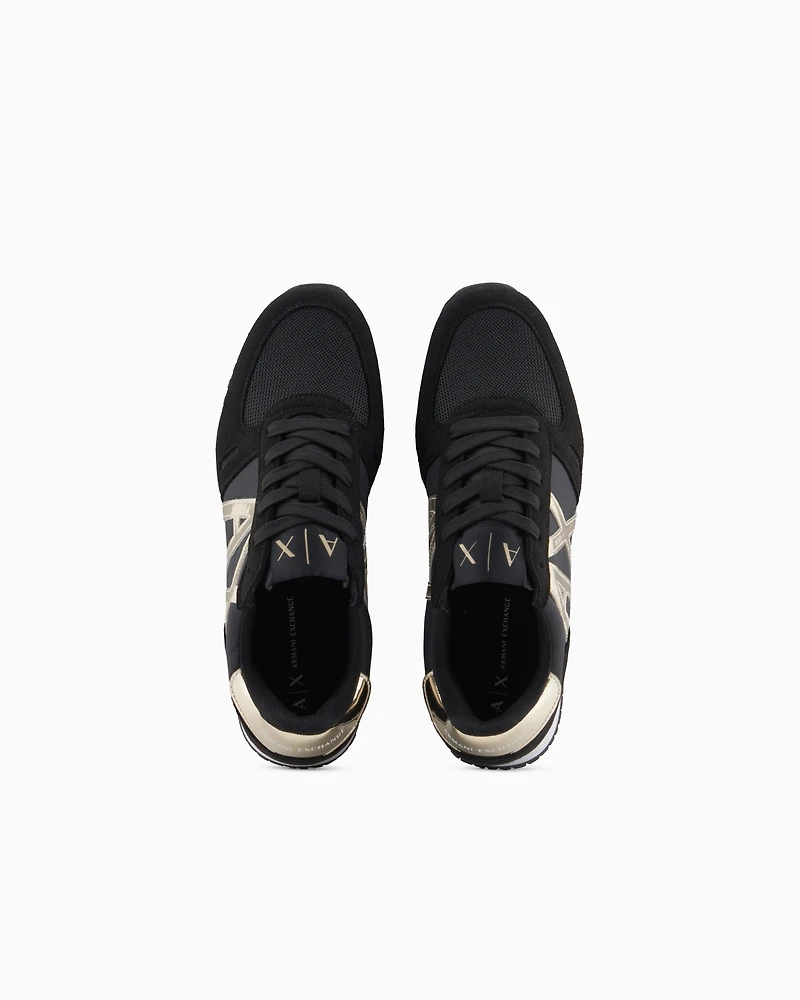 Microfiber sneakers with logo