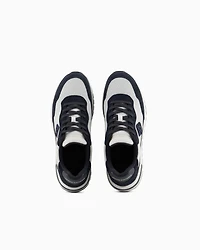 Mesh sneakers with rubber logo