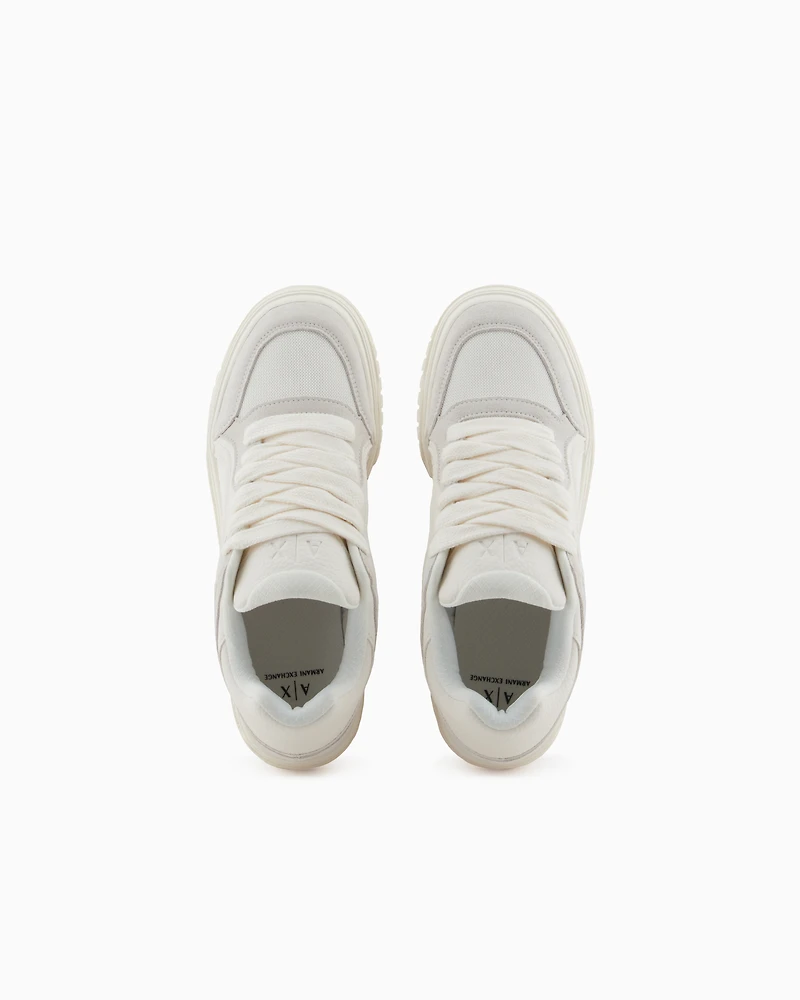 Armani Exchange - Oversized sneakers with contrasting inserts, Man, White, Size:
