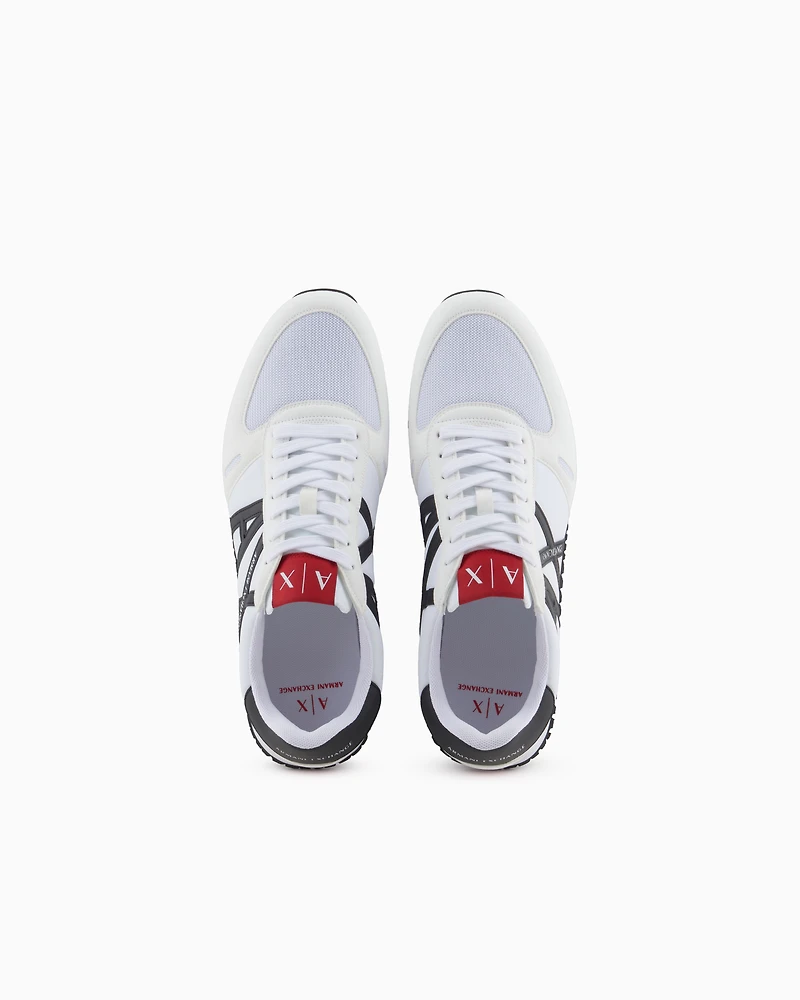 Armani Exchange - Sneakers eco-suede, mesh and nylon, Man, White, Size: