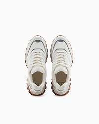 Armani Exchange - Mesh sneakers with oversized sole, Man, White, Size: