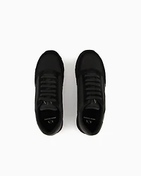 Armani Exchange - Suede sneakers with mesh inserts, Man, Black, Size: