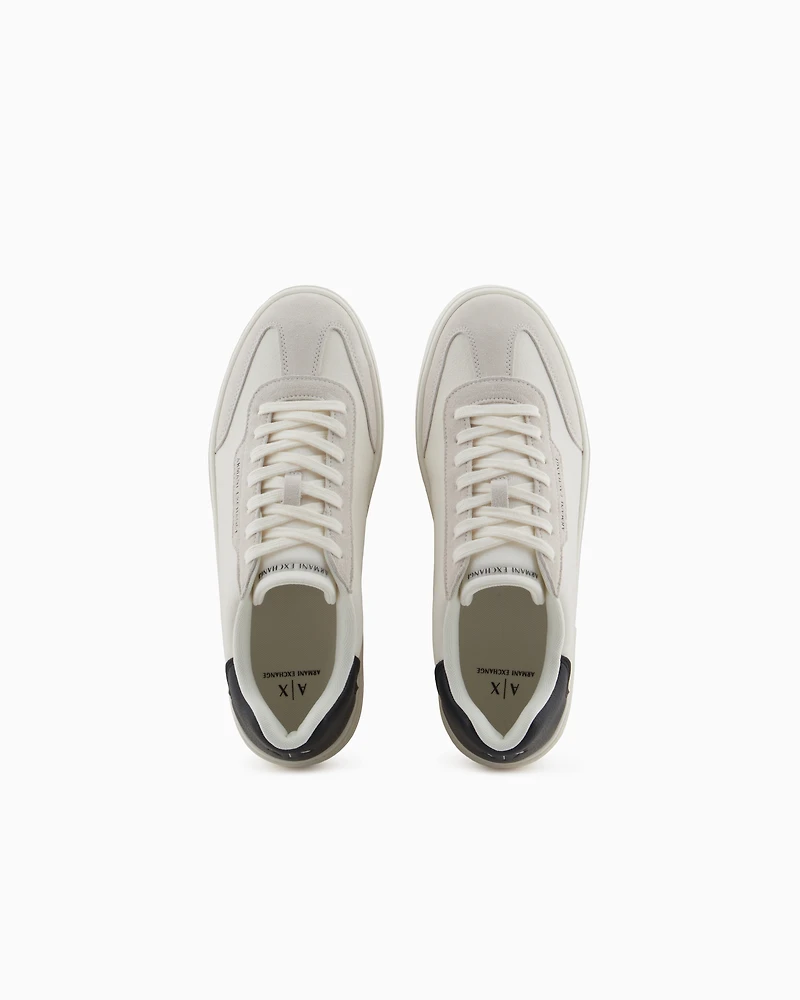 Armani Exchange - Sneakers with contrasting inserts, Man, White, Size: