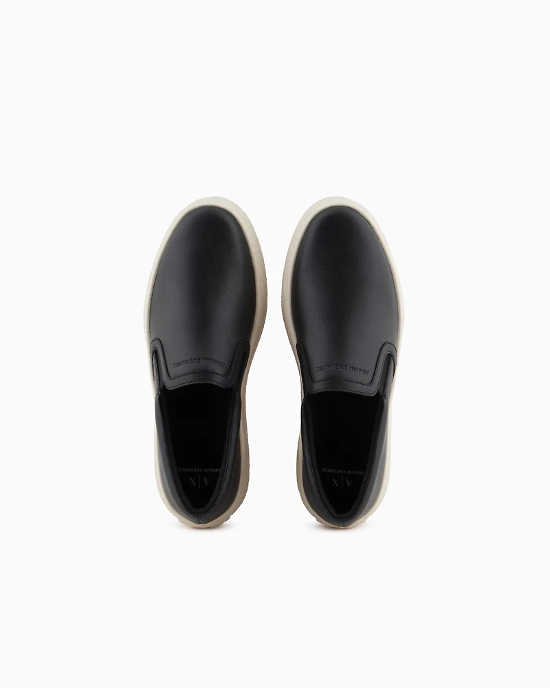 Smooth leather slip on