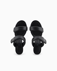 Heeled sandals with two straps
