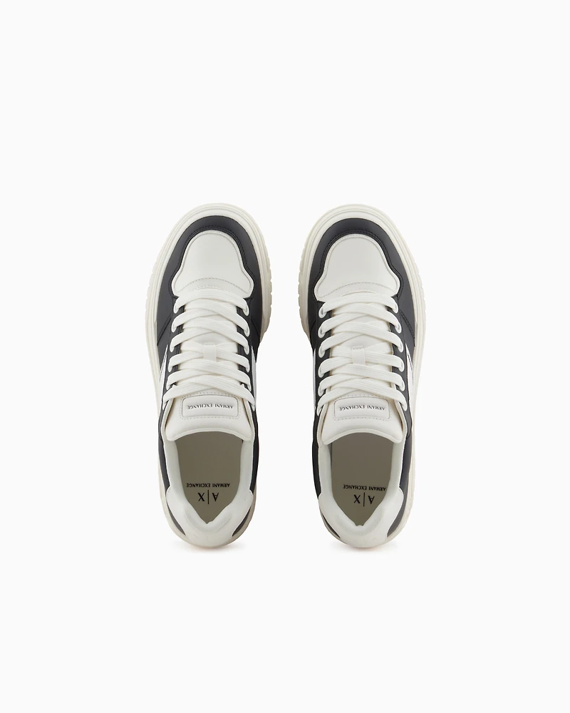 Armani Exchange - Sneakers with contrasting side band, Man, Black, Size: