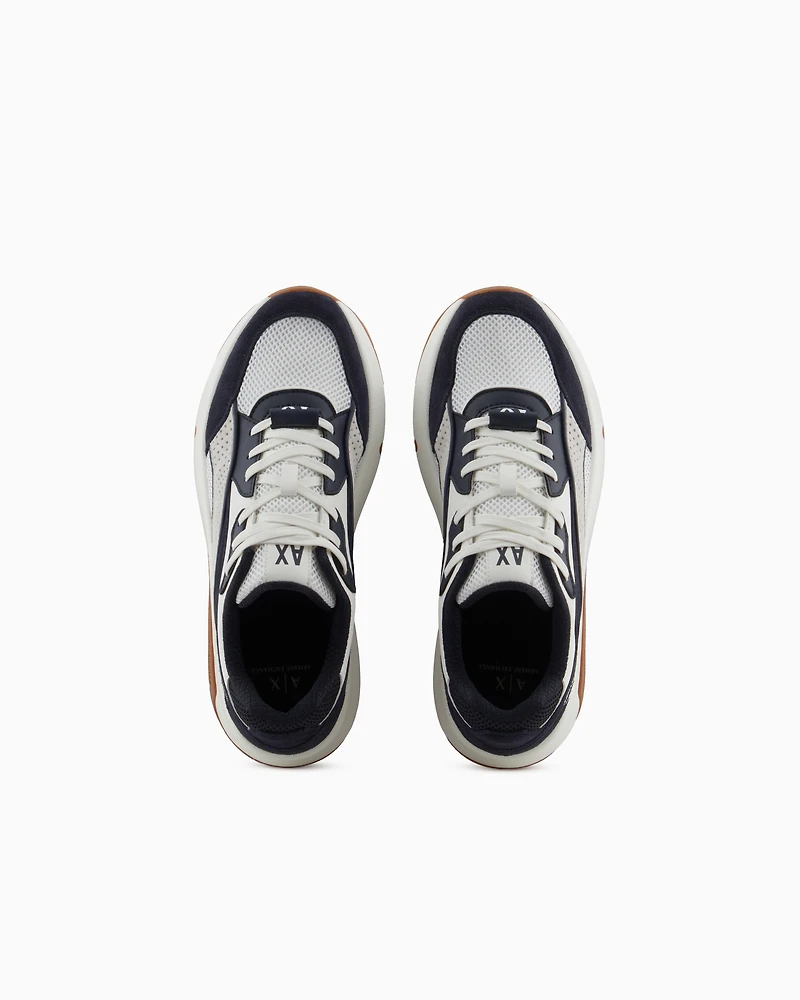 Oversized sneakers with contrasting inserts