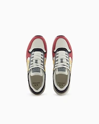 Sneakers with side logo and contrasting inserts