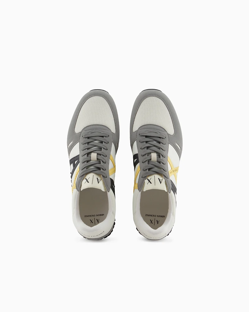 Armani Exchange - Sneakers eco-suede, mesh and nylon, Man, Grey, Size: