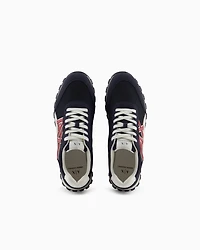 Armani Exchange - Sneakers eco-suede, mesh and nylon, Man, Navy Blue, Size: