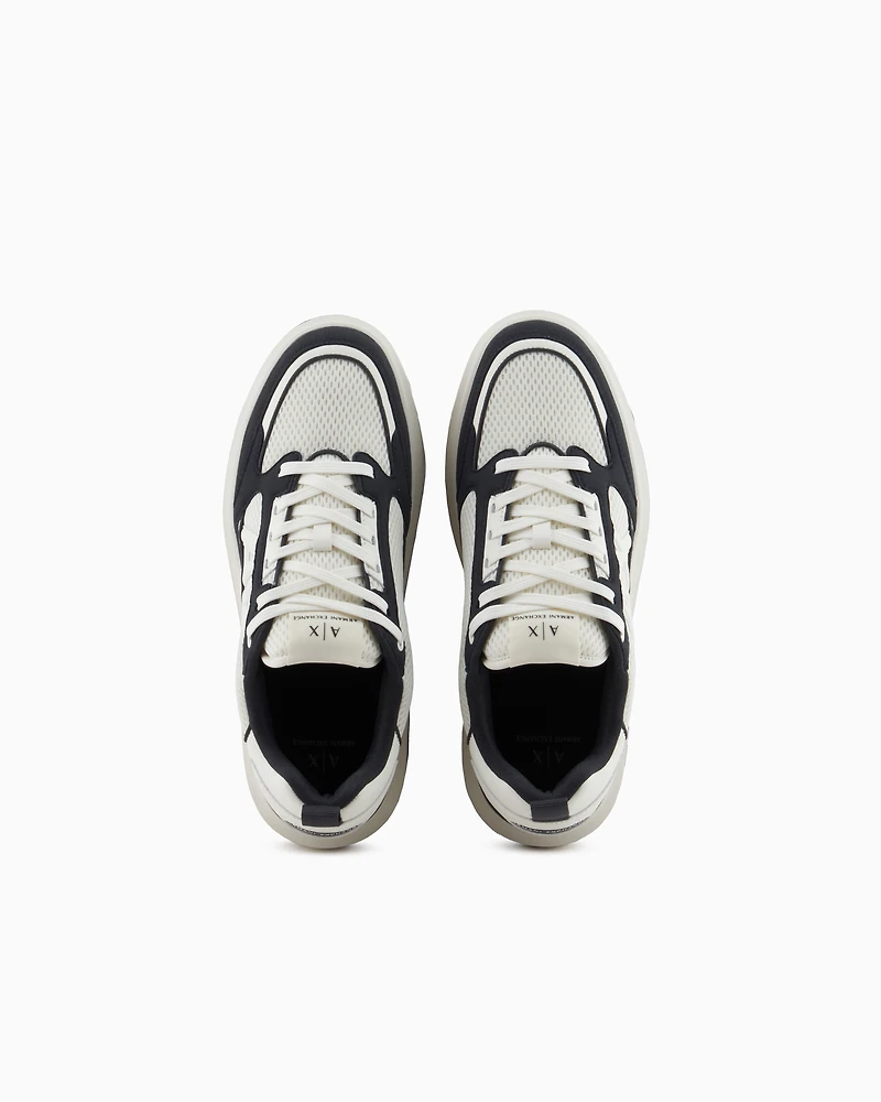 Mesh sneakers with logo on the side