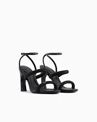 Armani Exchange - Heeled sandals with straps, Woman, Black, Size: