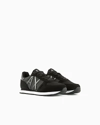 Armani Exchange - Microfiber sneakers with logo, Woman, Black, Size: 39