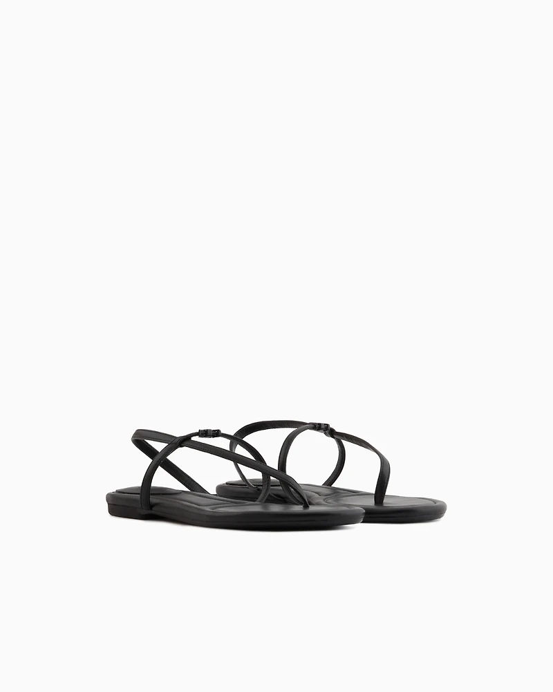 Armani Exchange - Flip flops with strap, Woman, Black, Size: