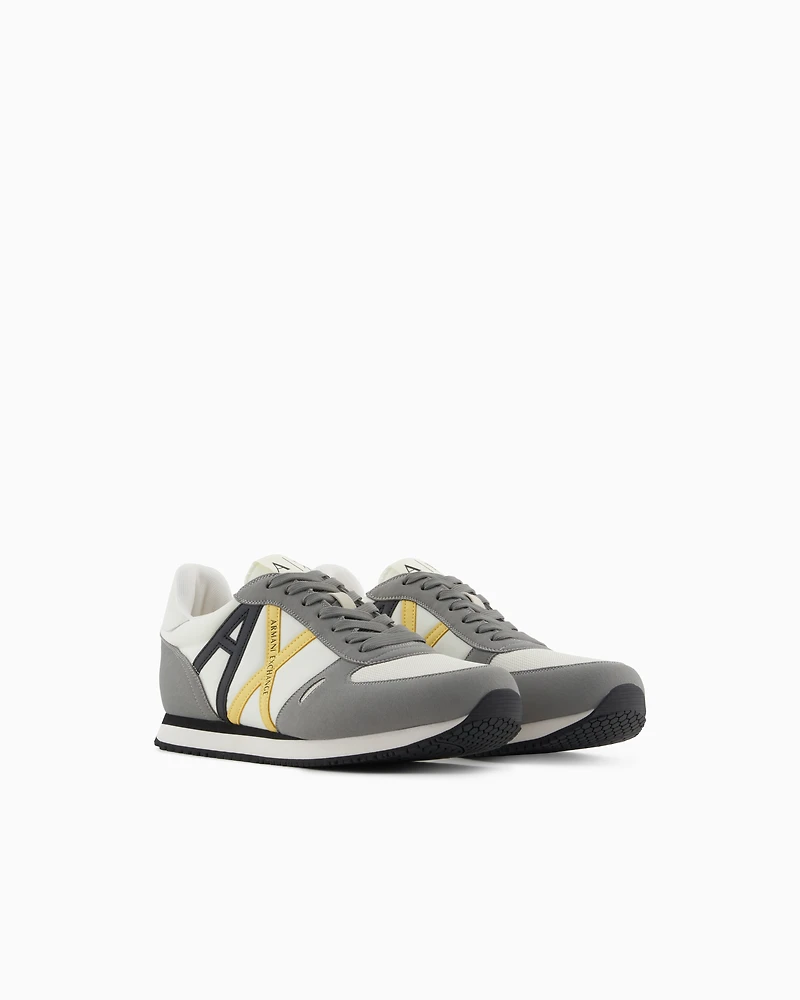 Armani Exchange - Sneakers eco-suede, mesh and nylon, Man, Grey, Size: