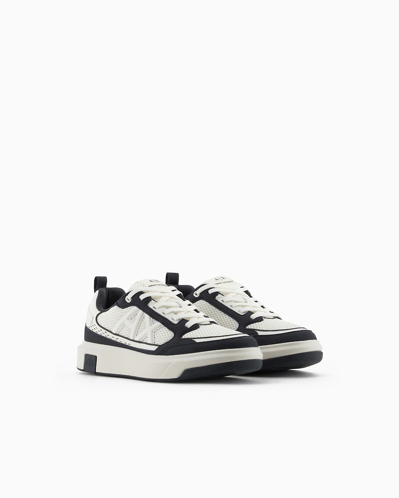 Armani Exchange -  Mesh sneakers with logo on the side, Man, Green, Size: