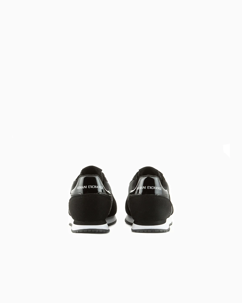 Armani Exchange - Microfiber sneakers with logo, Woman, Black, Size: 39