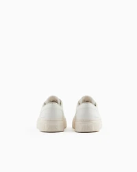 Leather sneakers with mesh insert