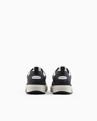 Armani Exchange -  Mesh sneakers with logo on the side, Man, Navy Blue, Size: