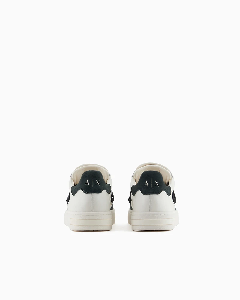 Armani Exchange - Sneakers in eco-leather with contrasting laces, Man, Green, Size: 6