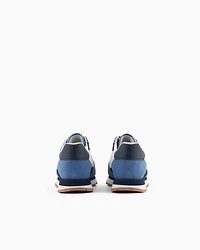Suede sneakers with mesh inserts