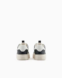 Sneakers eco-leather with elastic laces