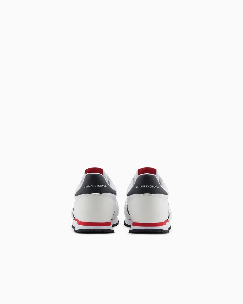 Armani Exchange - Sneakers eco-suede, mesh and nylon, Man, White, Size: