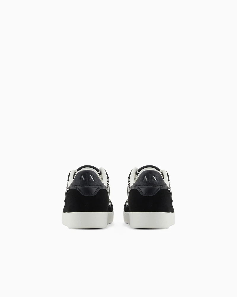 Sneakers with allover logo inserts