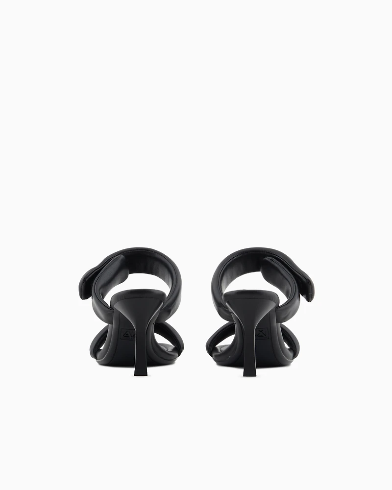 Heeled sandals with two straps