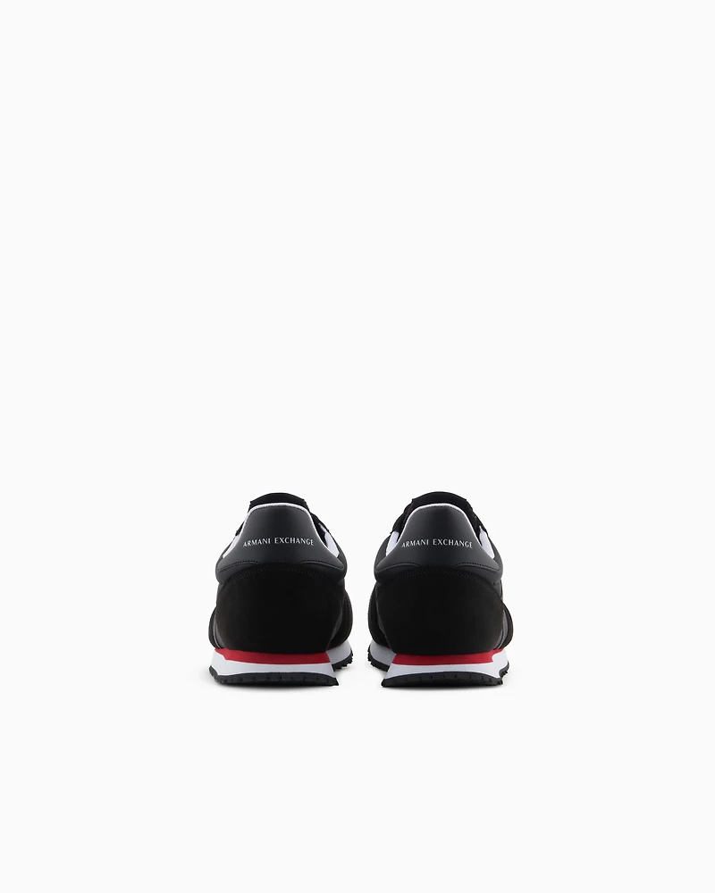 Armani Exchange - Sneakers eco-suede, mesh and nylon, Man, Black, Size:
