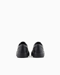 Leather sneakers with mesh insert