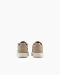 Armani Exchange - Leather sneakers with logo, Man, Brown, Size: