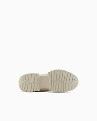 Armani Exchange - Two-tone sneakers with grip sole, Man, White, Size: