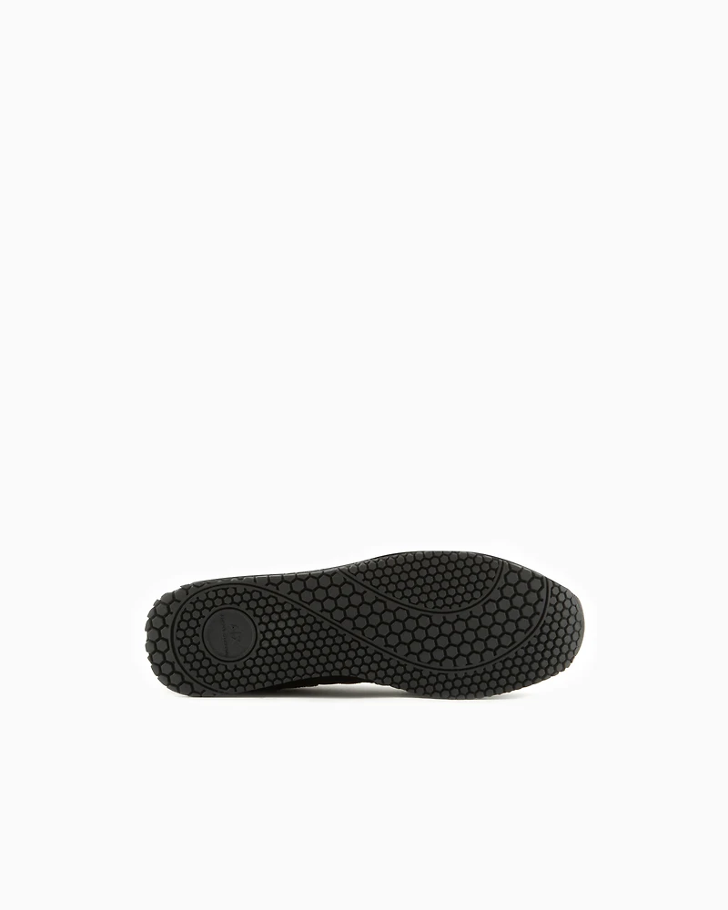 Armani Exchange - Microfiber sneakers with logo, Woman, Black, Size: 39
