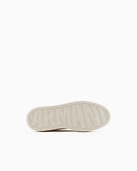 Leather sneakers with mesh insert