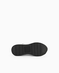 Leather sneakers with logo application